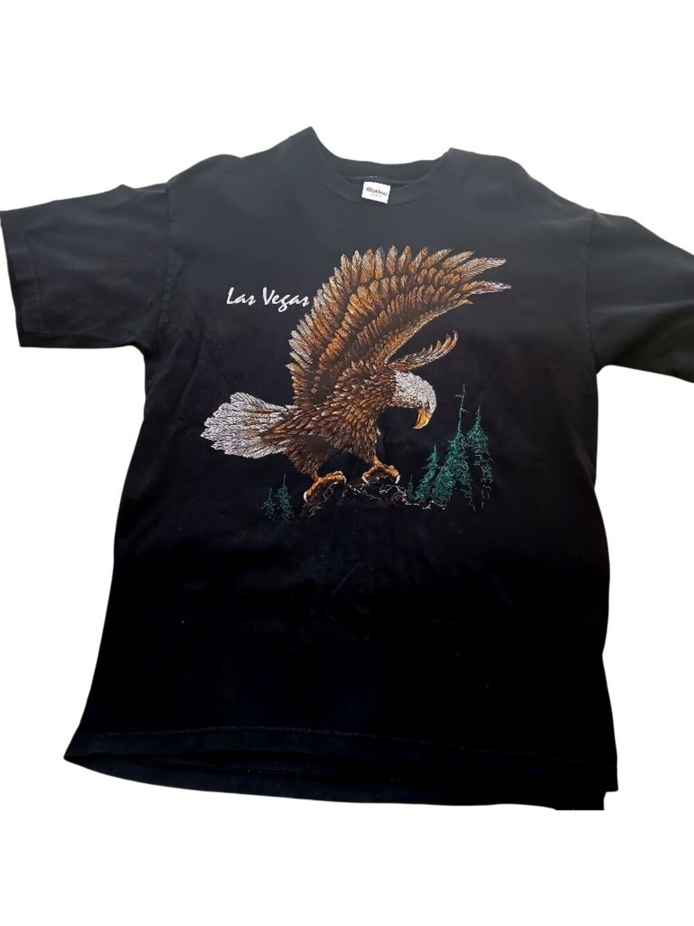 True Vintage T-Shirt Large 90's Biker Murina Las Vegas Bald Eagle Cotton USA